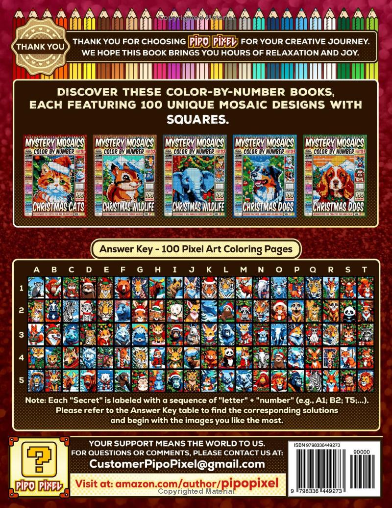 Christmas Wildlife Mystery Mosaics Color by Number -Part: 02- Vol 1