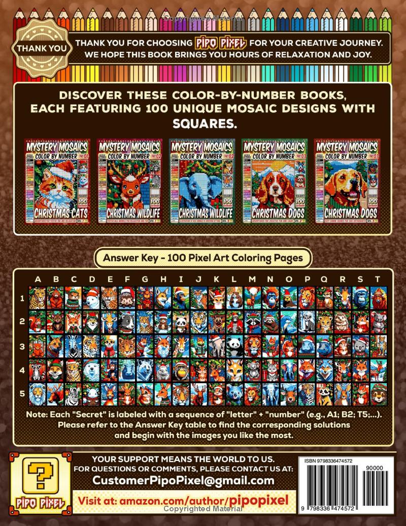 Christmas Wildlife Mystery Mosaics Color by Number -Part: 02- Vol 2