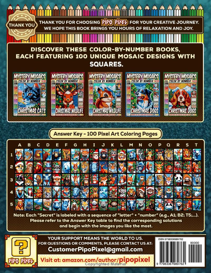 Christmas Wildlife Mystery Mosaics Color by Number -Part: 02- Vol 5