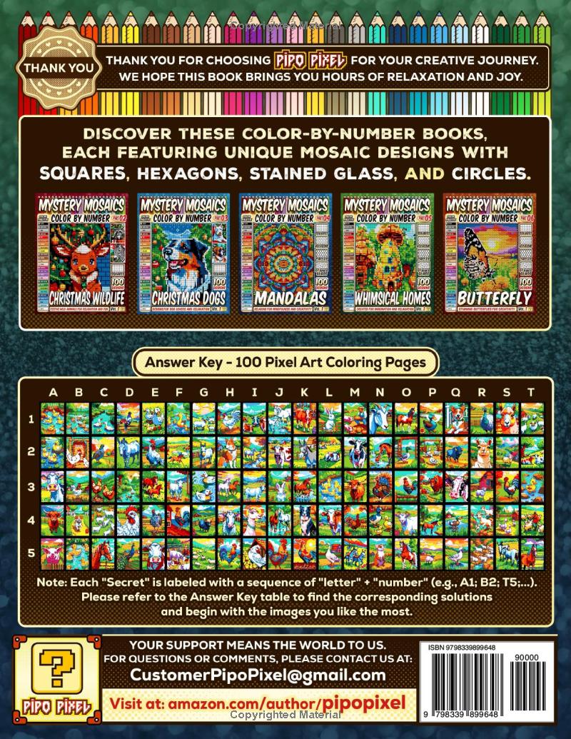 100 Farm Life Masterpieces - Mystery Mosaic Color by Number - Part: 07