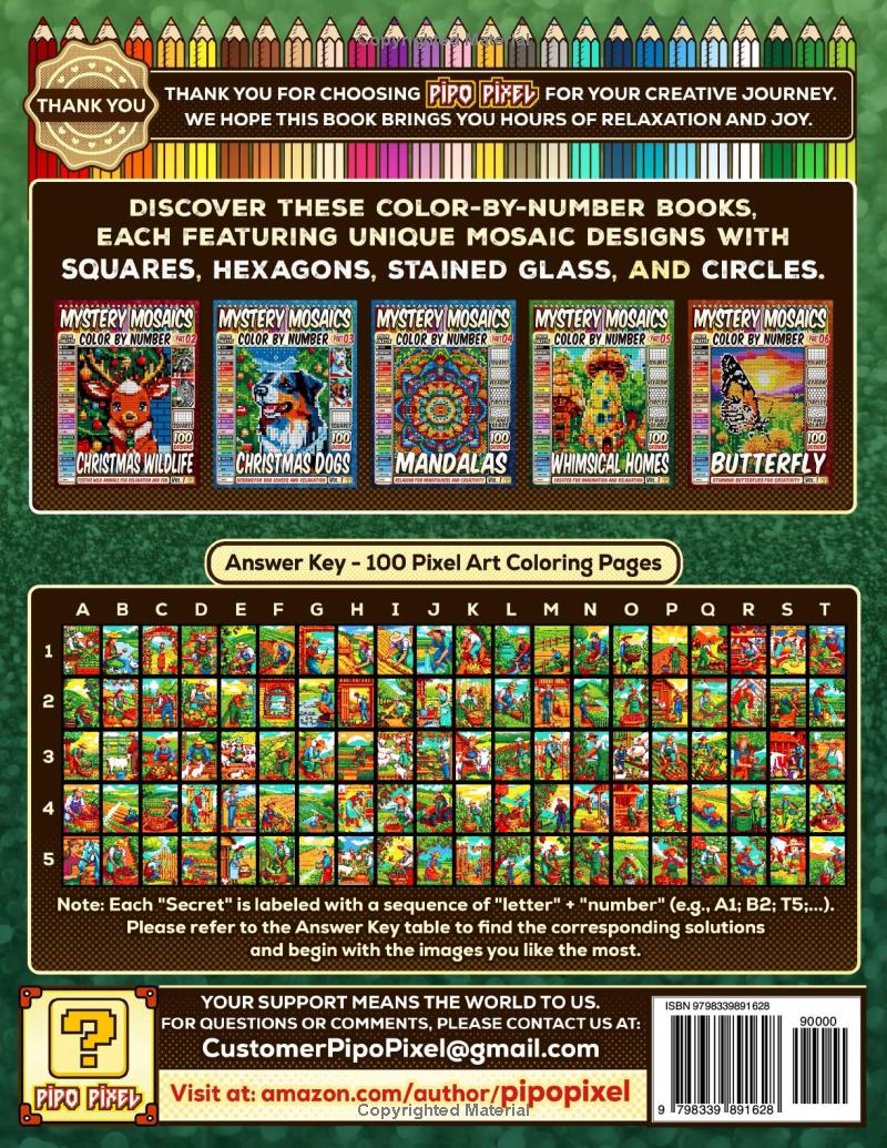 100 Farm Life Masterpieces - Mystery Mosaic Color by Number - Part: 07