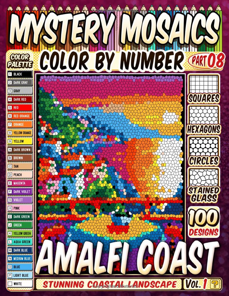 100 Amalfi Coast Masterpieces - Mystery Mosaic Color by Number - Part: 08