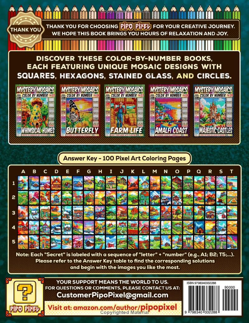 100 Delightful Dream Houses - Mystery Mosaic Color by Number - Part: 10