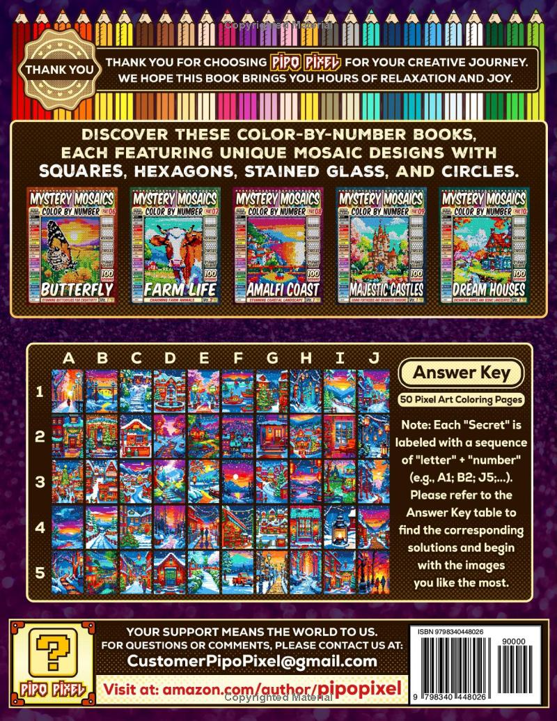 50 Enchanted Winter Lights - Mystery Mosaic Color by Number - Part: 11