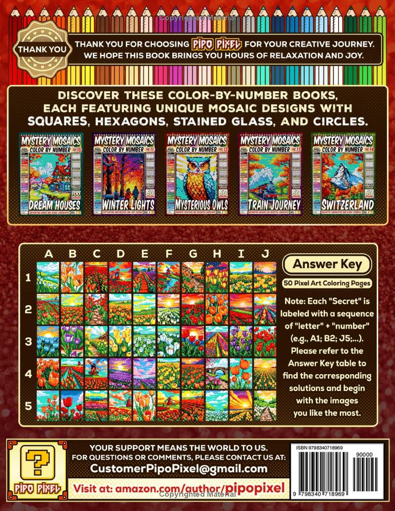 50 Tulip Fields - Mystery Mosaic Color by Number - Part: 15