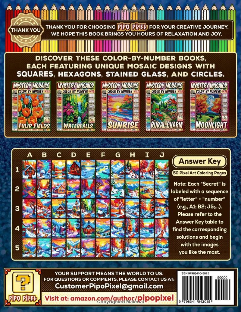Cozy Winter Landscapes Mystery Mosaic Color by Number - Part: 20