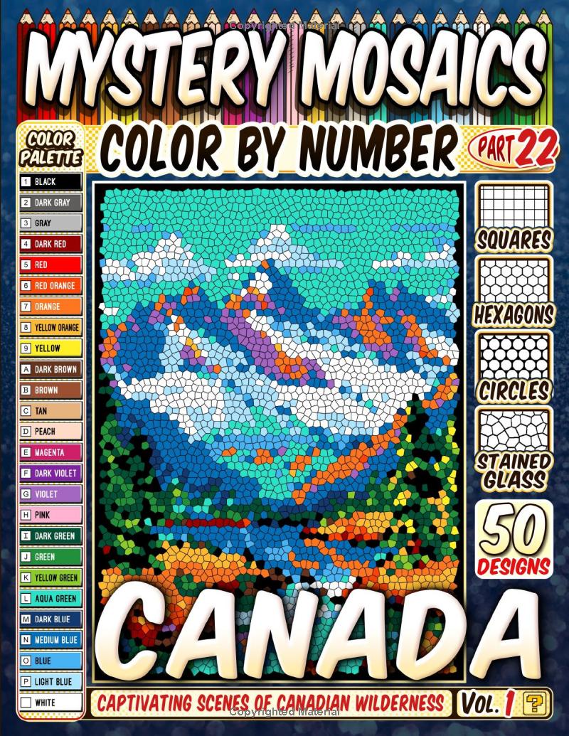 Breathtaking Beauty of Canada Mystery Mosaic Color by Number - Part 22