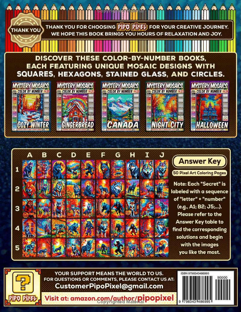 Werewolf Mystery Mosaic Color by Number - Part: 25