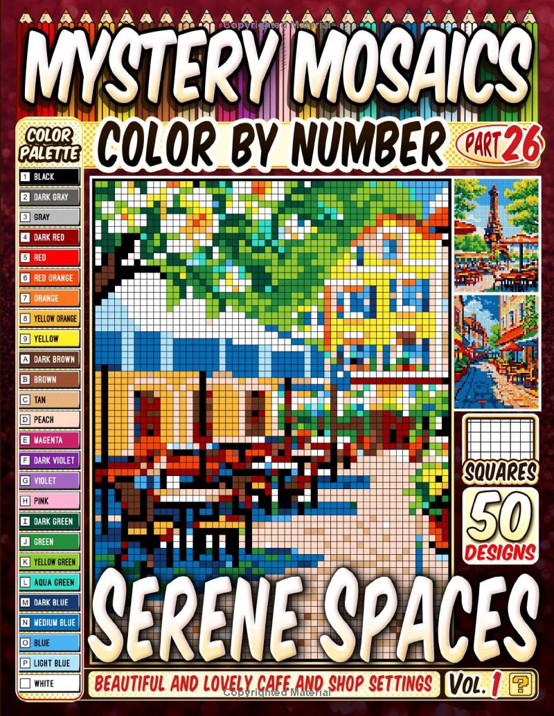 Serene Spaces Mosaic Color by Number - Part: 26
