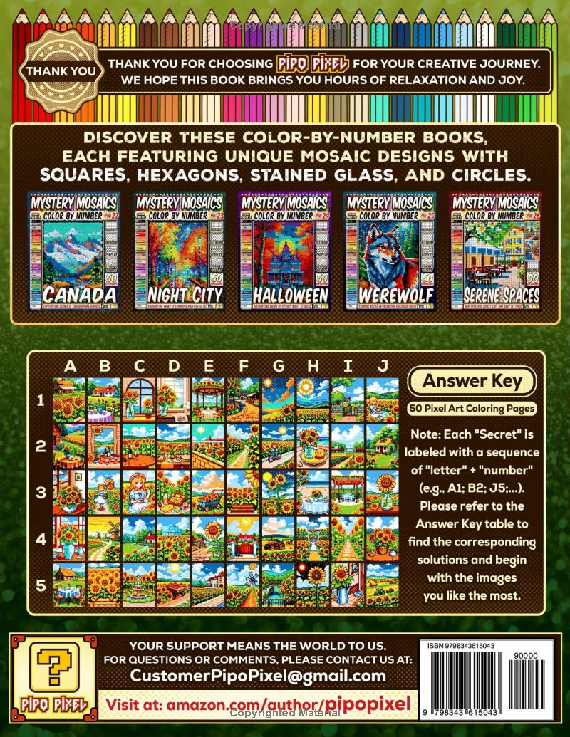 Sunflower Mosaic Color by Number - Part: 27