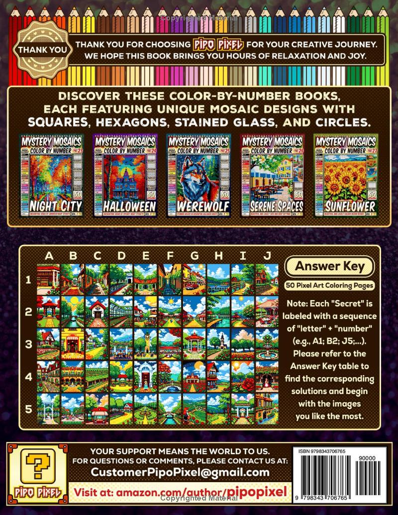 Rose Town Mystery Mosaic Color by Number - Part: 28