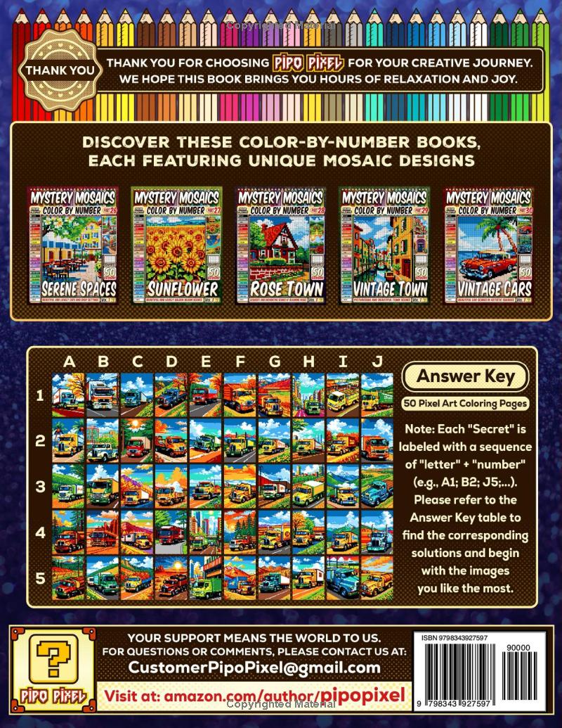 Truck Ride Mystery Mosaic Color by Number - Part: 31