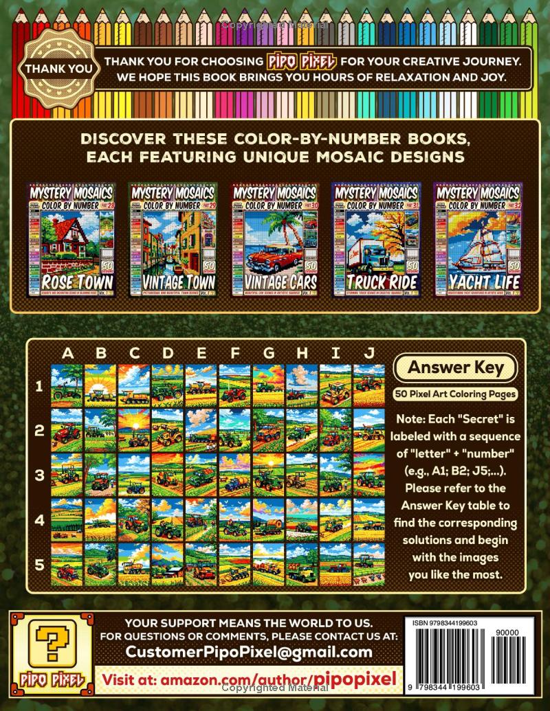 Farm Power Mystery Mosaic Color by Number - Part: 33