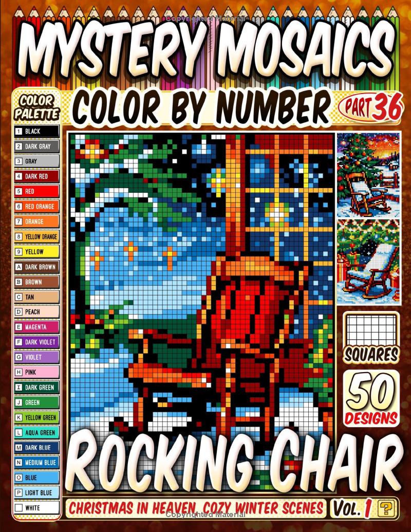 Rocking Chair Christmas in Heaven Mystery Mosaic Color by Number - Part: 36