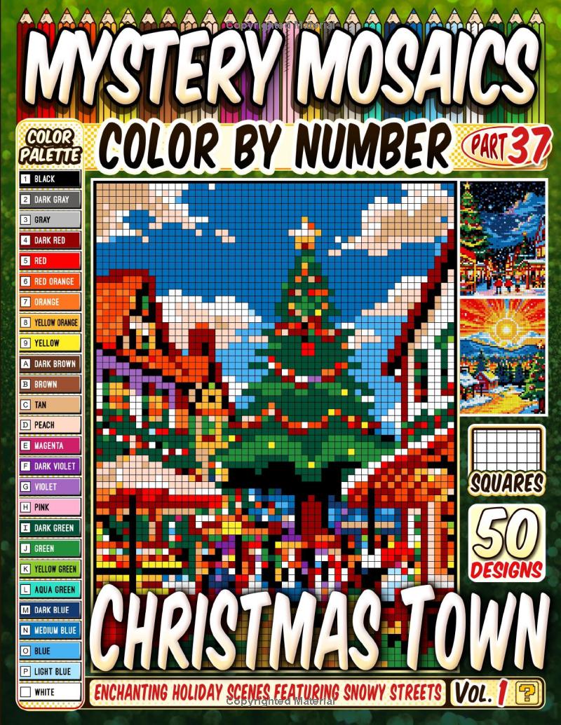 Christmas Town Mystery Mosaic Color by Number - Part: 37