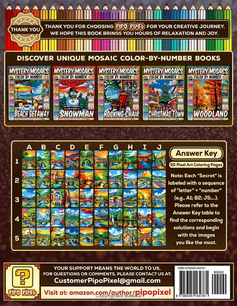 Rustic Bridge Mystery Mosaic Color by Number - Part: 39