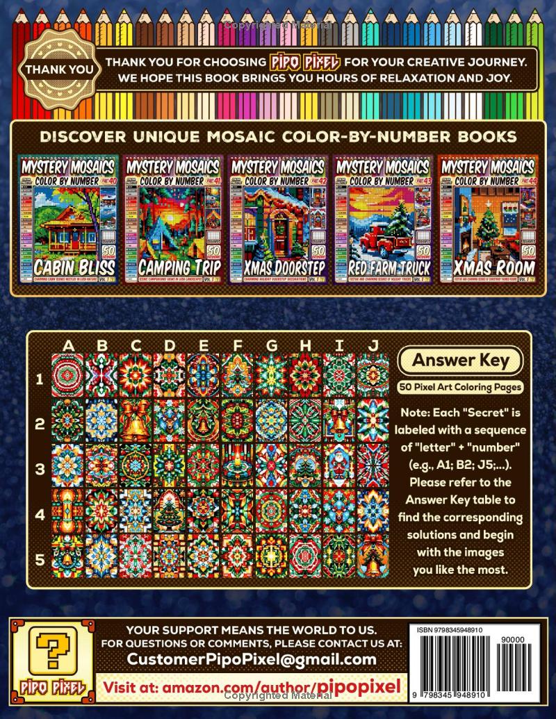 Christmas Mandalas Mystery Mosaic Color by Number - Part: 45