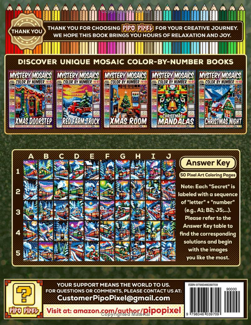 Christmas Train Mystery Mosaic Color by Number - Part: 47