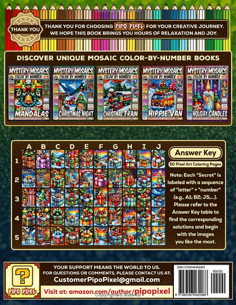 Christmas Boxes Mystery Mosaic Color by Number - Part: 50