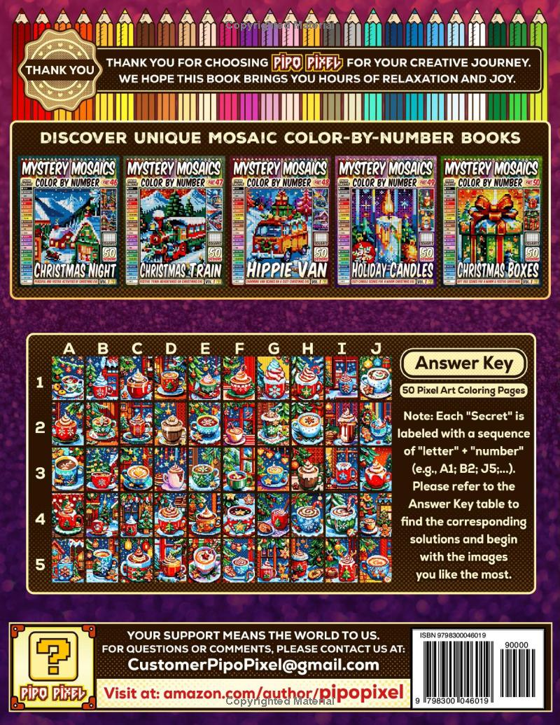Christmas Hot Cocoa Mystery Mosaic Color by Number - Part: 51