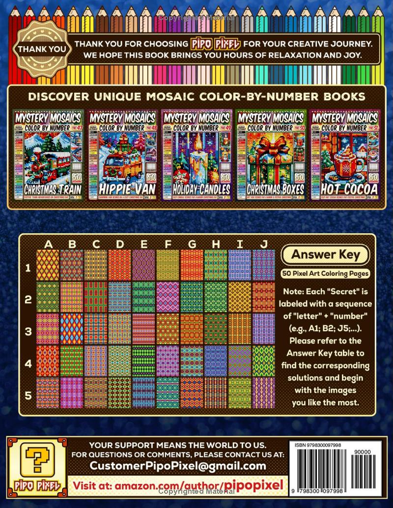 Seamless Patterns Mystery Mosaic Color by Number - Part: 52