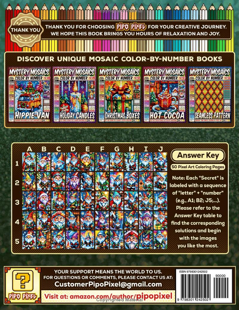 Winter Gnomes Mystery Mosaic Color by Number - Part: 53