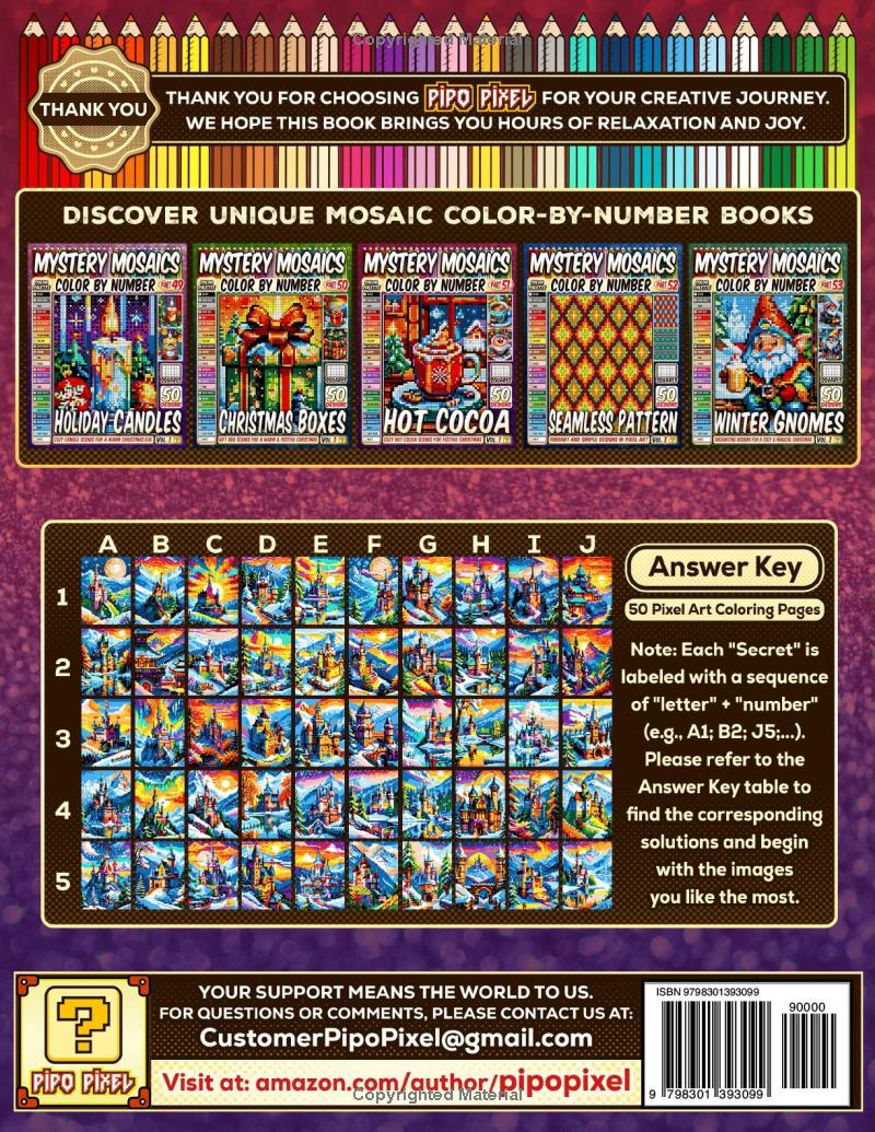 Winter Castle Mystery Mosaic Color by Number - Part: 54