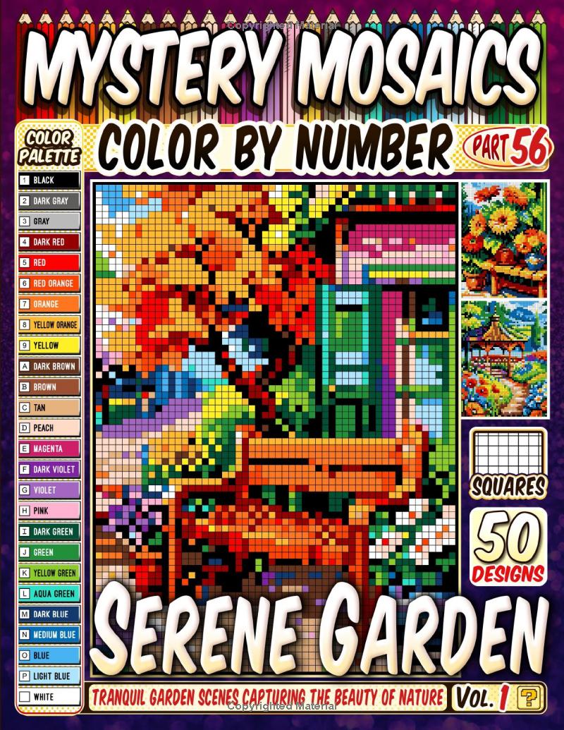 Serene Garden Mystery Mosaic Color by Number - Part: 56