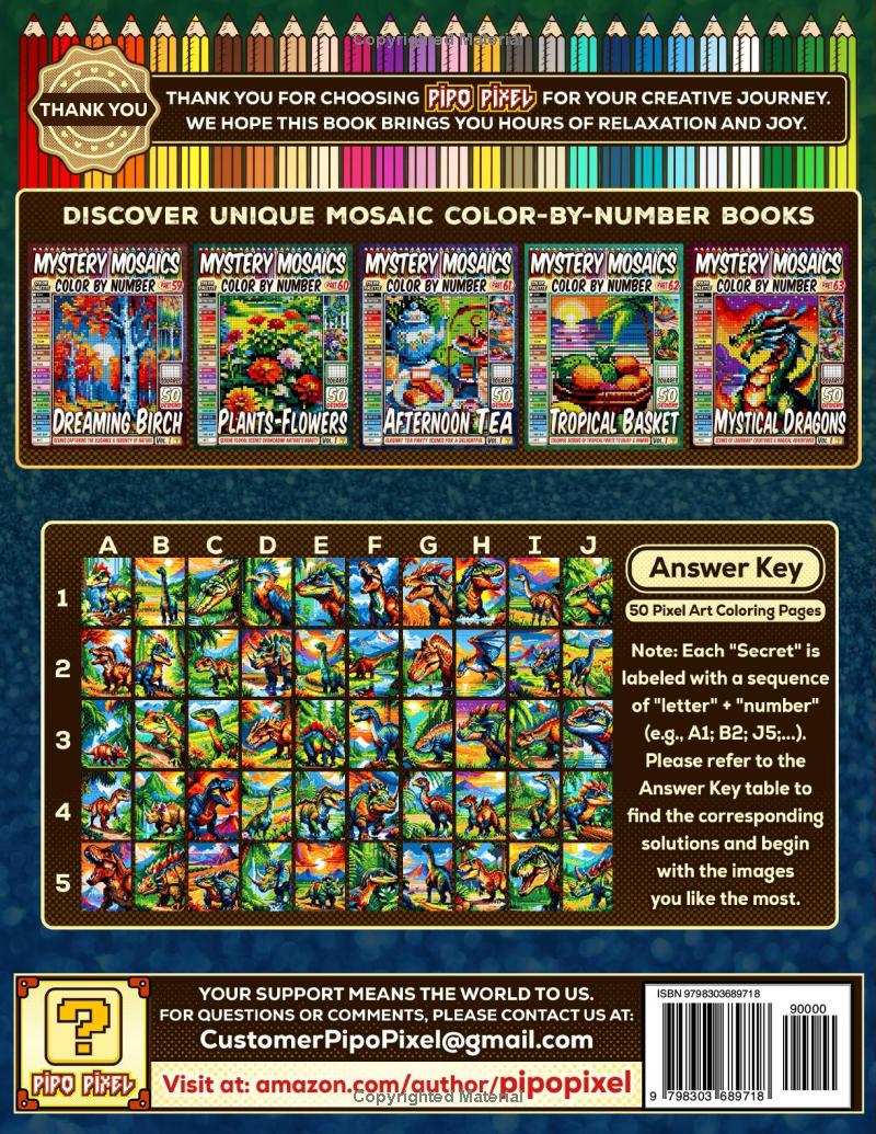 Dinosaur World Mystery Mosaic Color by Number - Part: 64