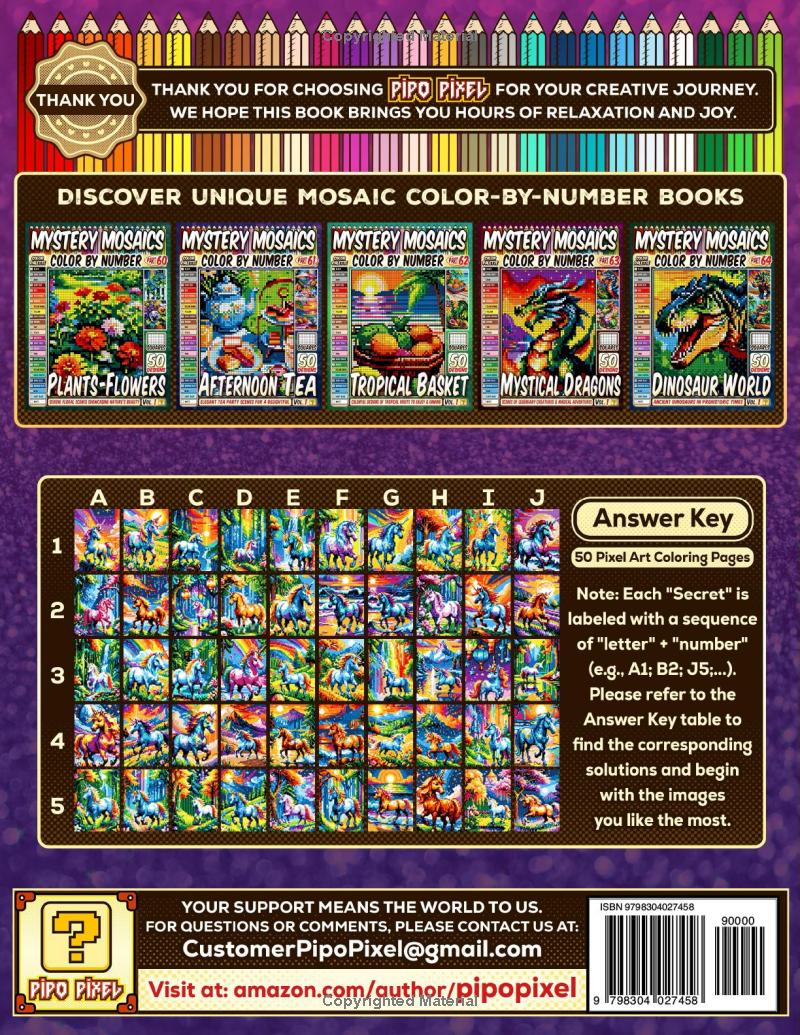 Magical Unicorns Mystery Mosaic Color by Number - Part: 65