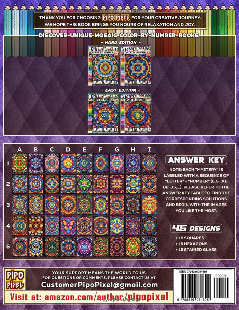Radiant Mandalas - Easy Edition - Mystery Mosaic Color by Number - Vol. 02