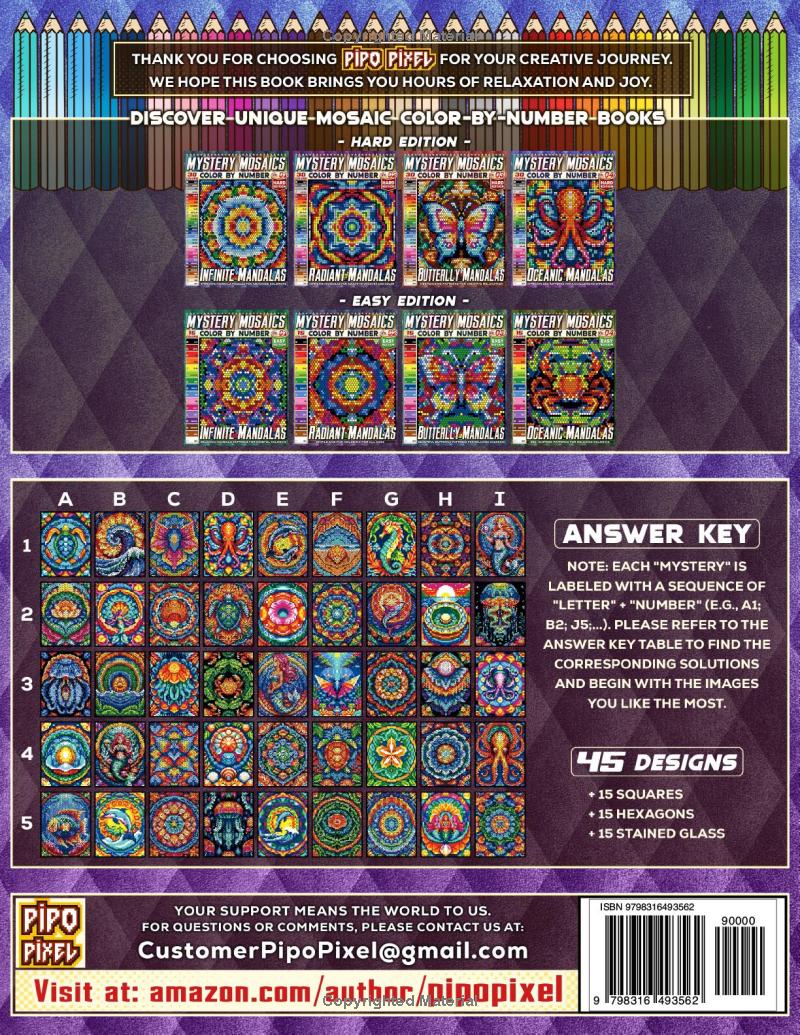 Oceanic Mandalas - Hard Edition - Mystery Mosaic Color by Number - Vol. 04