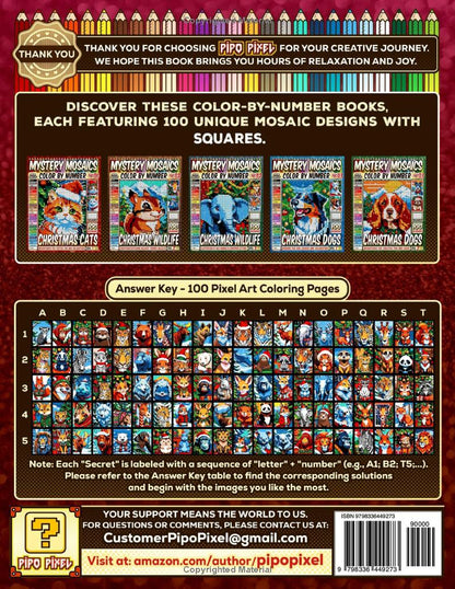 Christmas Wildlife Mystery Mosaics Color by Number -Part: 02- Vol 1