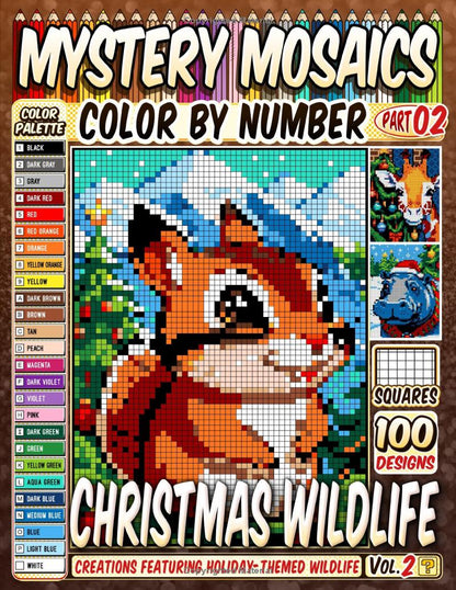 Christmas Wildlife Mystery Mosaics Color by Number -Part: 02- Vol 2