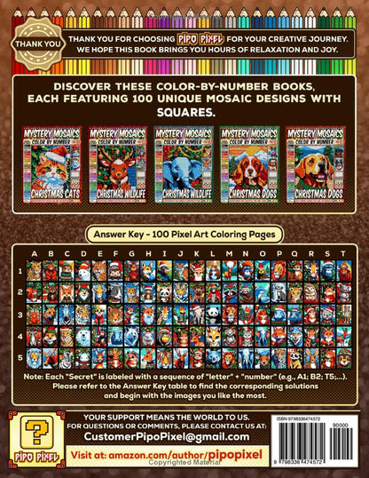 Christmas Wildlife Mystery Mosaics Color by Number -Part: 02- Vol 2