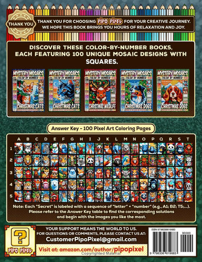 Christmas Wildlife Mystery Mosaics Color by Number -Part: 02- Vol 3