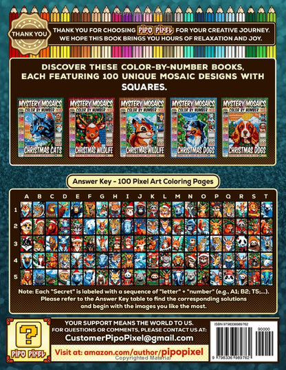 Christmas Wildlife Mystery Mosaics Color by Number -Part: 02- Vol 5
