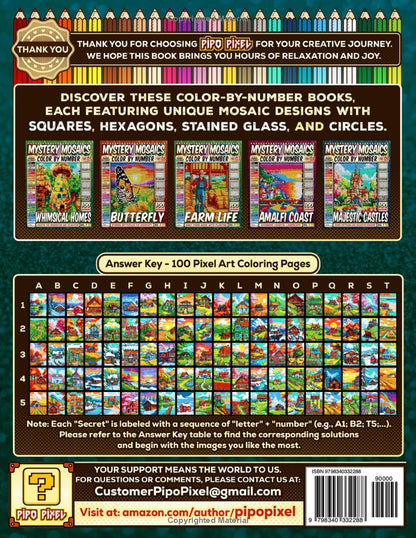 100 Delightful Dream Houses - Mystery Mosaic Color by Number - Part: 10
