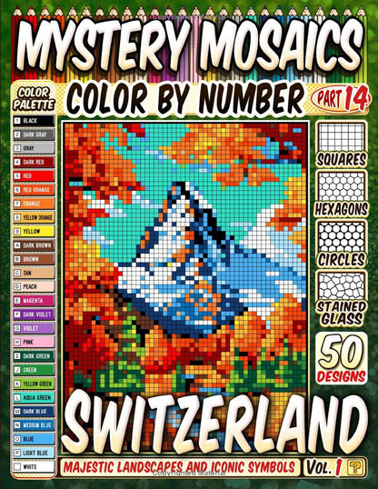 50 Switzerland's Wonders - Mystery Mosaic Color by Number - Part: 14