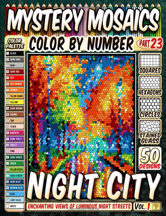 Night City Mystery Mosaic Color by Number - Part: 23