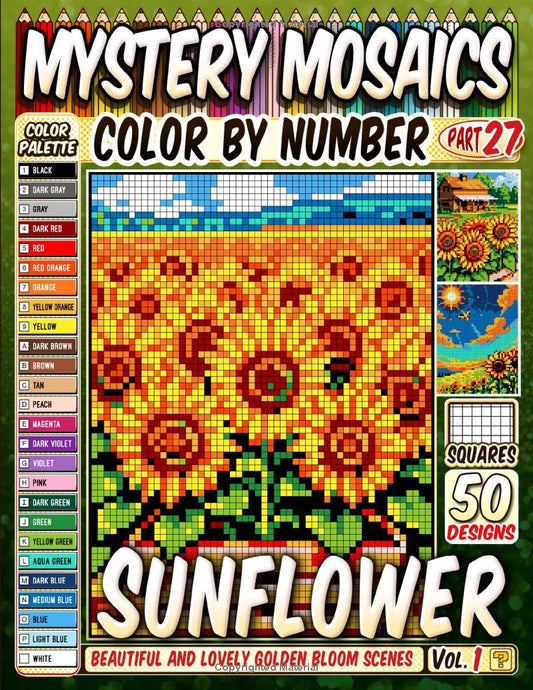 Sunflower Mosaic Color by Number - Part: 27