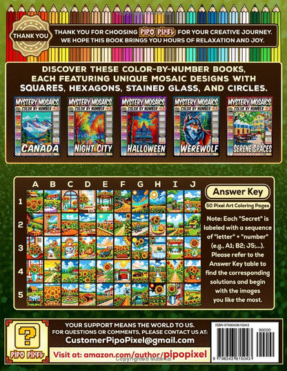 Sunflower Mosaic Color by Number - Part: 27
