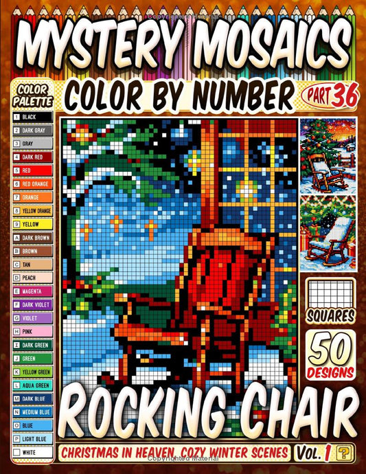 Rocking Chair Christmas in Heaven Mystery Mosaic Color by Number - Part: 36