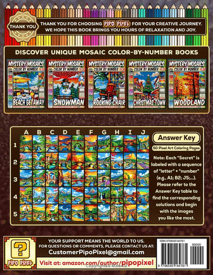 Rustic Bridge Mystery Mosaic Color by Number - Part: 39
