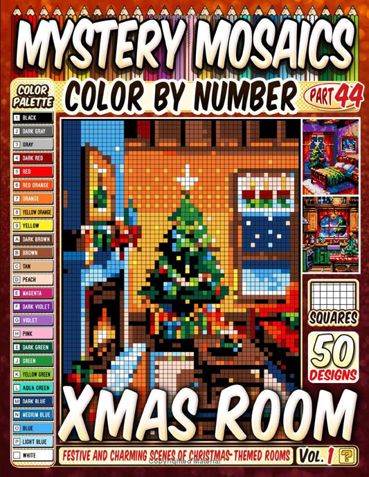 Xmas Decorated Room Mystery Mosaic Color by Number - Part: 44