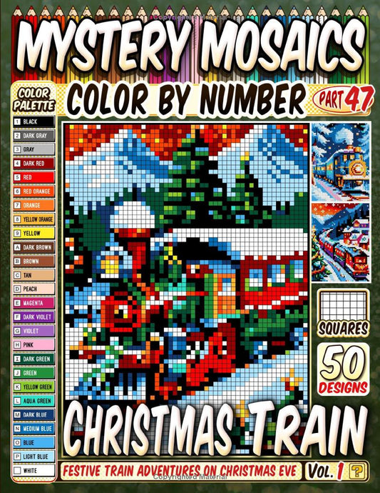 Christmas Train Mystery Mosaic Color by Number - Part: 47