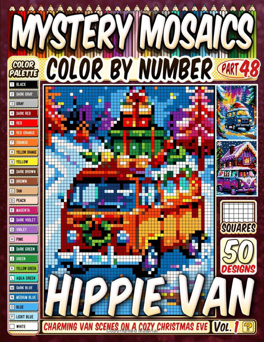 Christmas Hippie Van Mystery Mosaic Color by Number - Part: 48