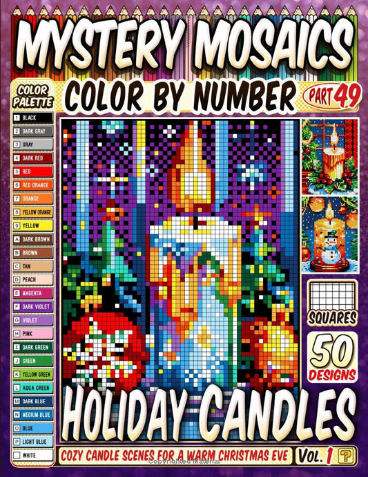 Holiday Candle Mystery Mosaic Color by Number - Part: 49