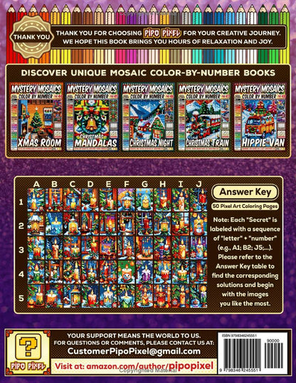 Holiday Candle Mystery Mosaic Color by Number - Part: 49