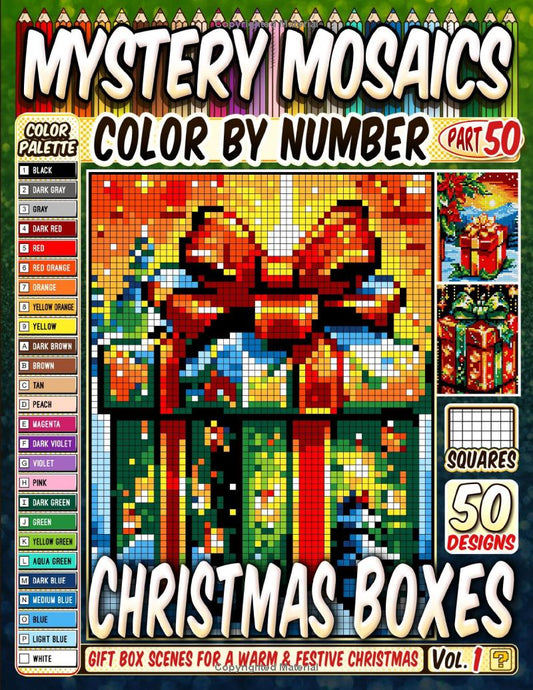 Christmas Boxes Mystery Mosaic Color by Number - Part: 50
